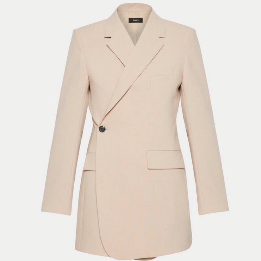 Theory Overlap Blazer Petal Pink Jacket $585